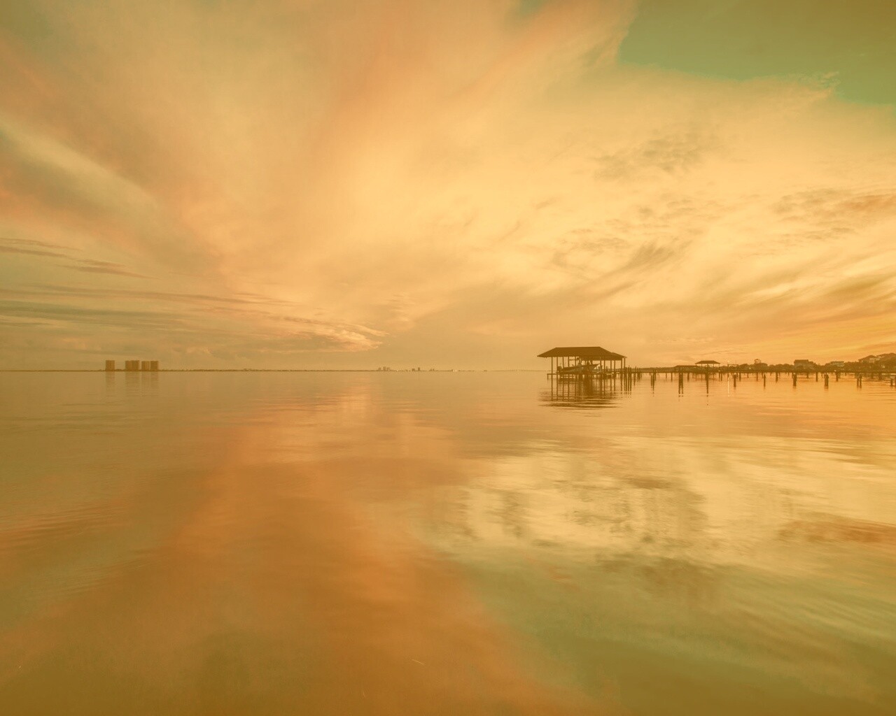Прекрасный океанский закат обои