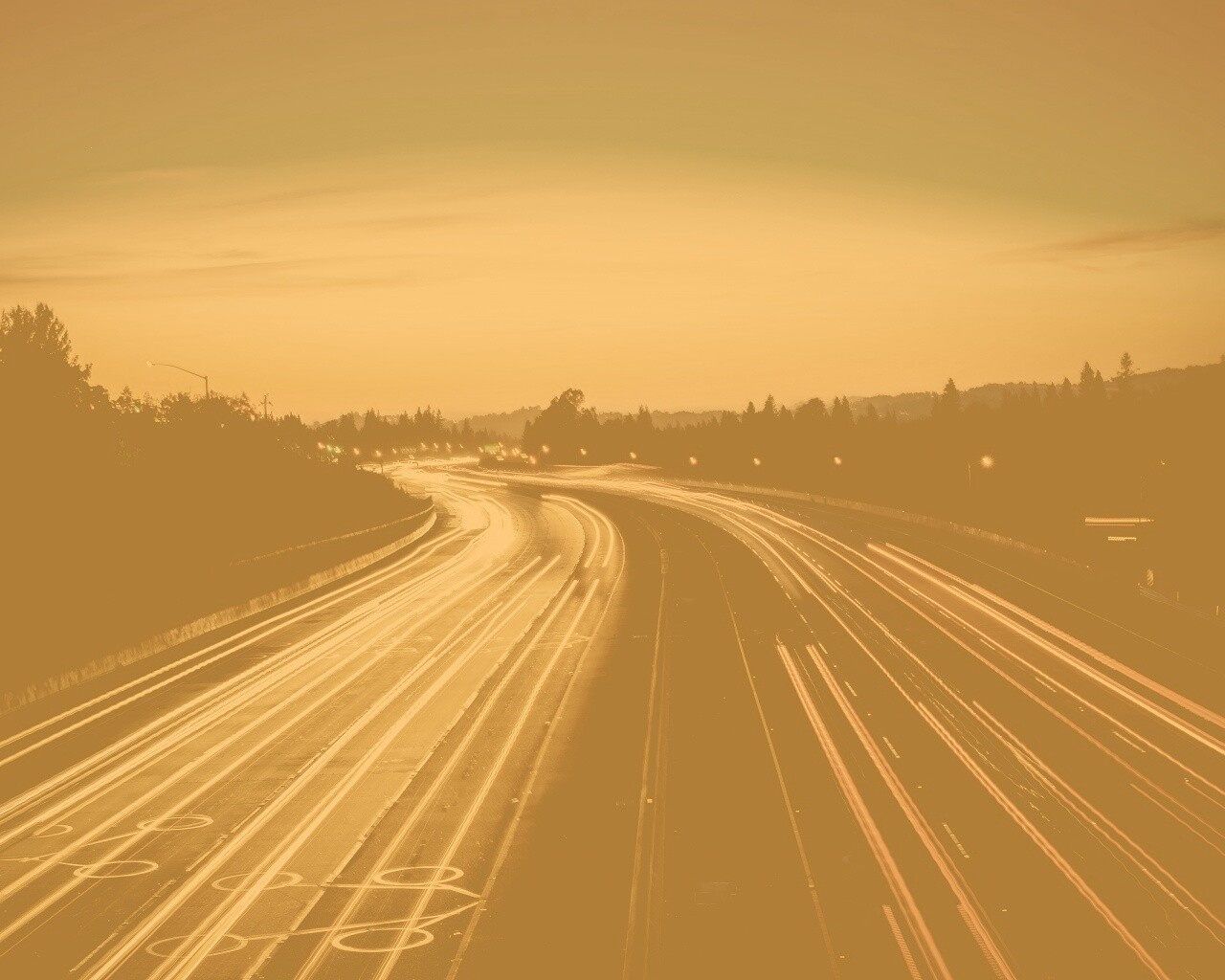 Автострада в огнях обои