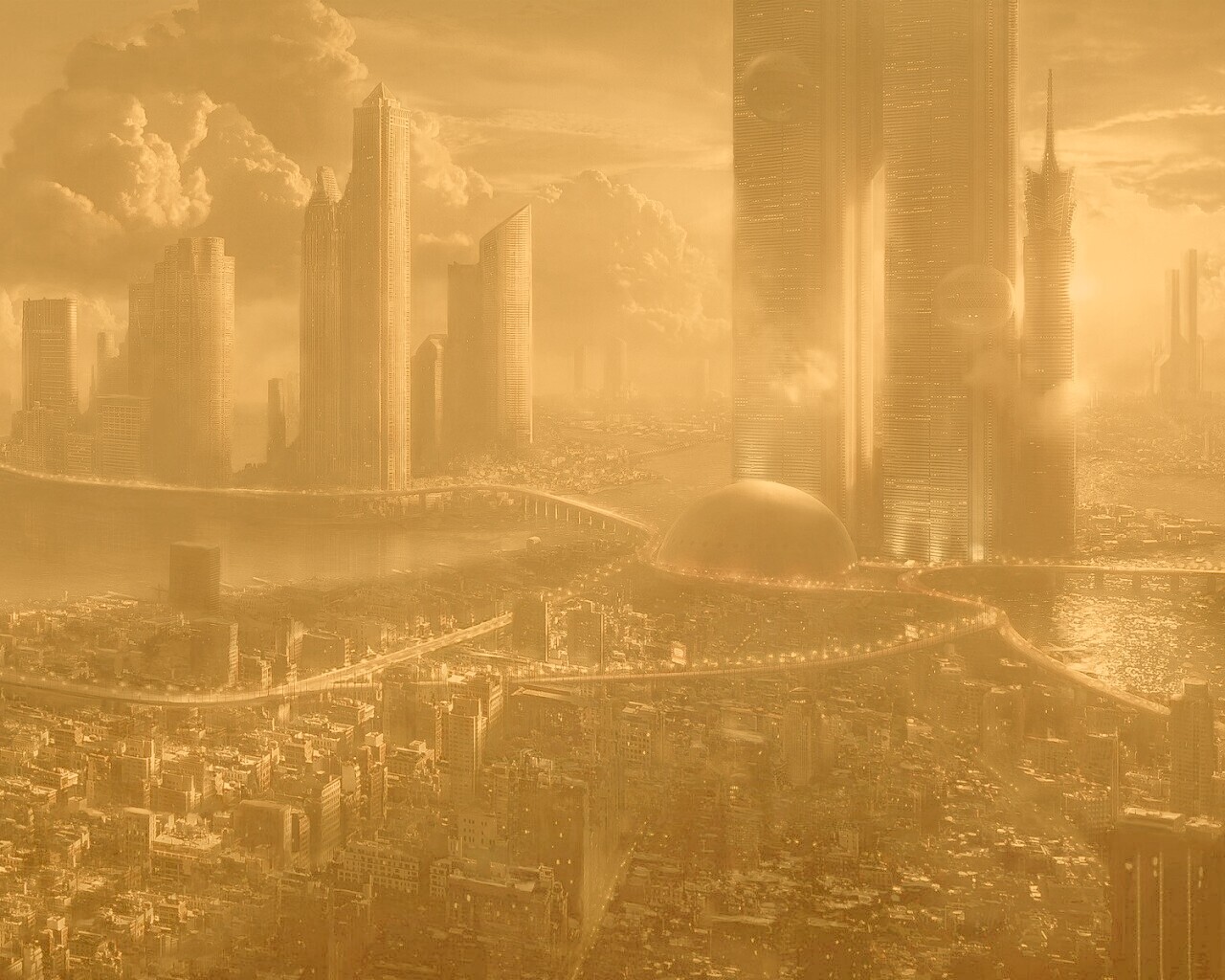 Город будущего обои