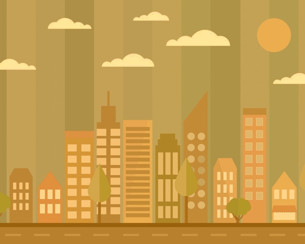 Векторный рисунок города обои