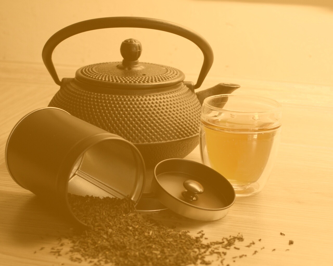 Черный чайный набор обои