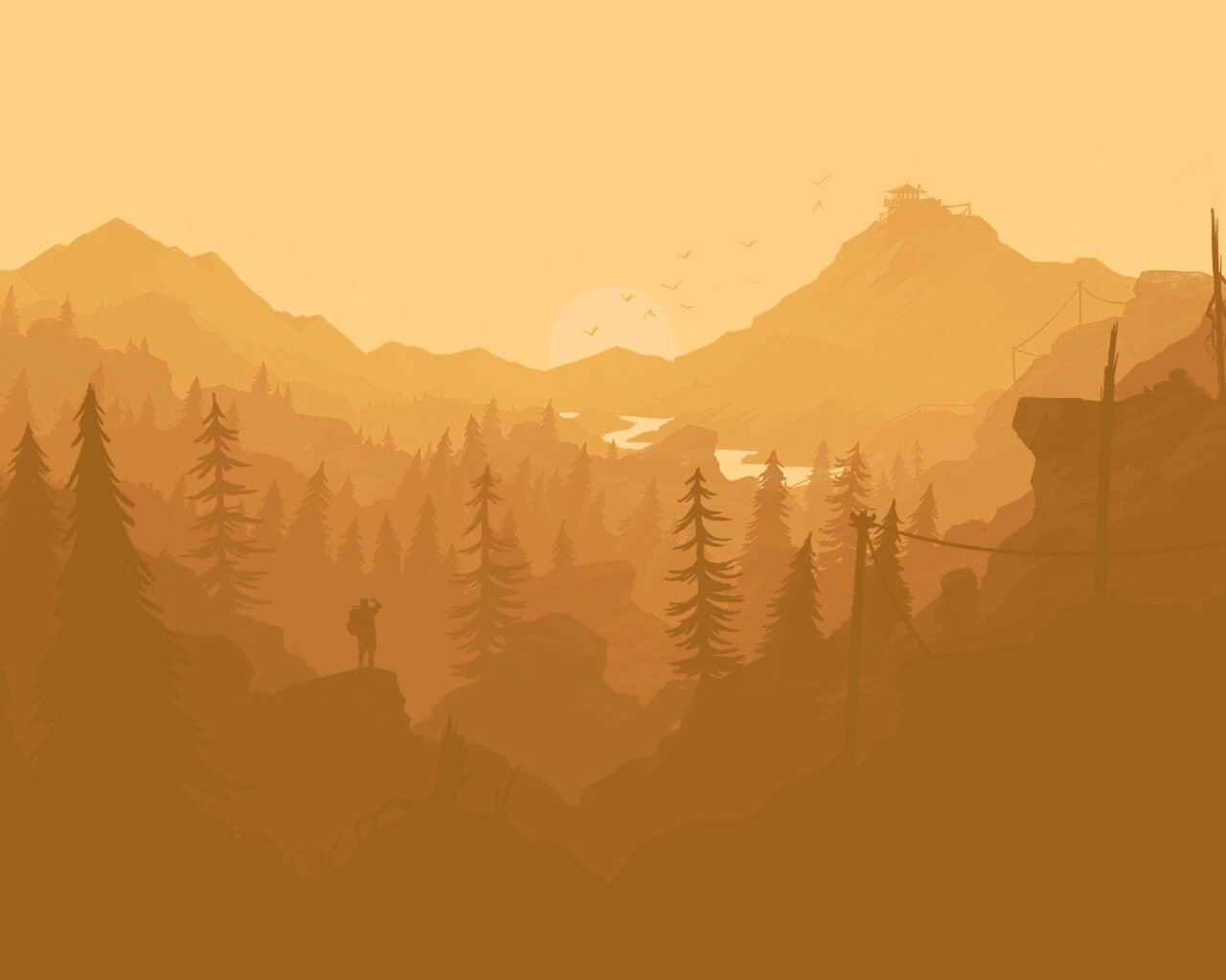 Красный Firewatch обои