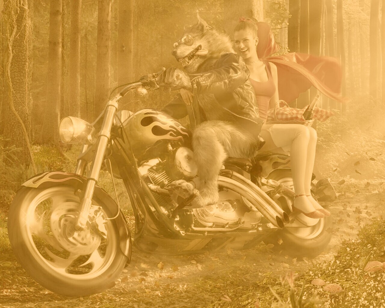 Красная шапочка по новому обои