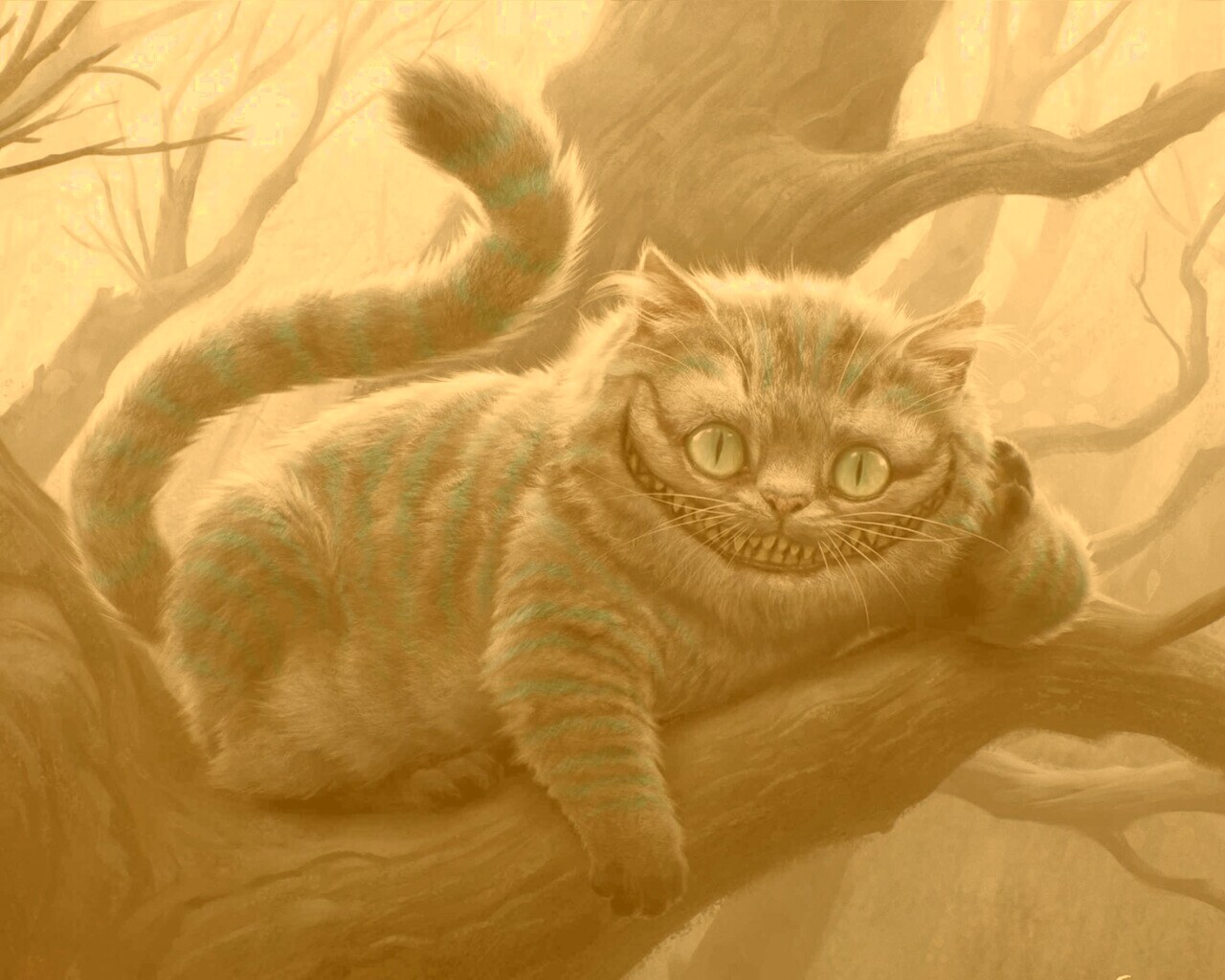Чеширский кот обои