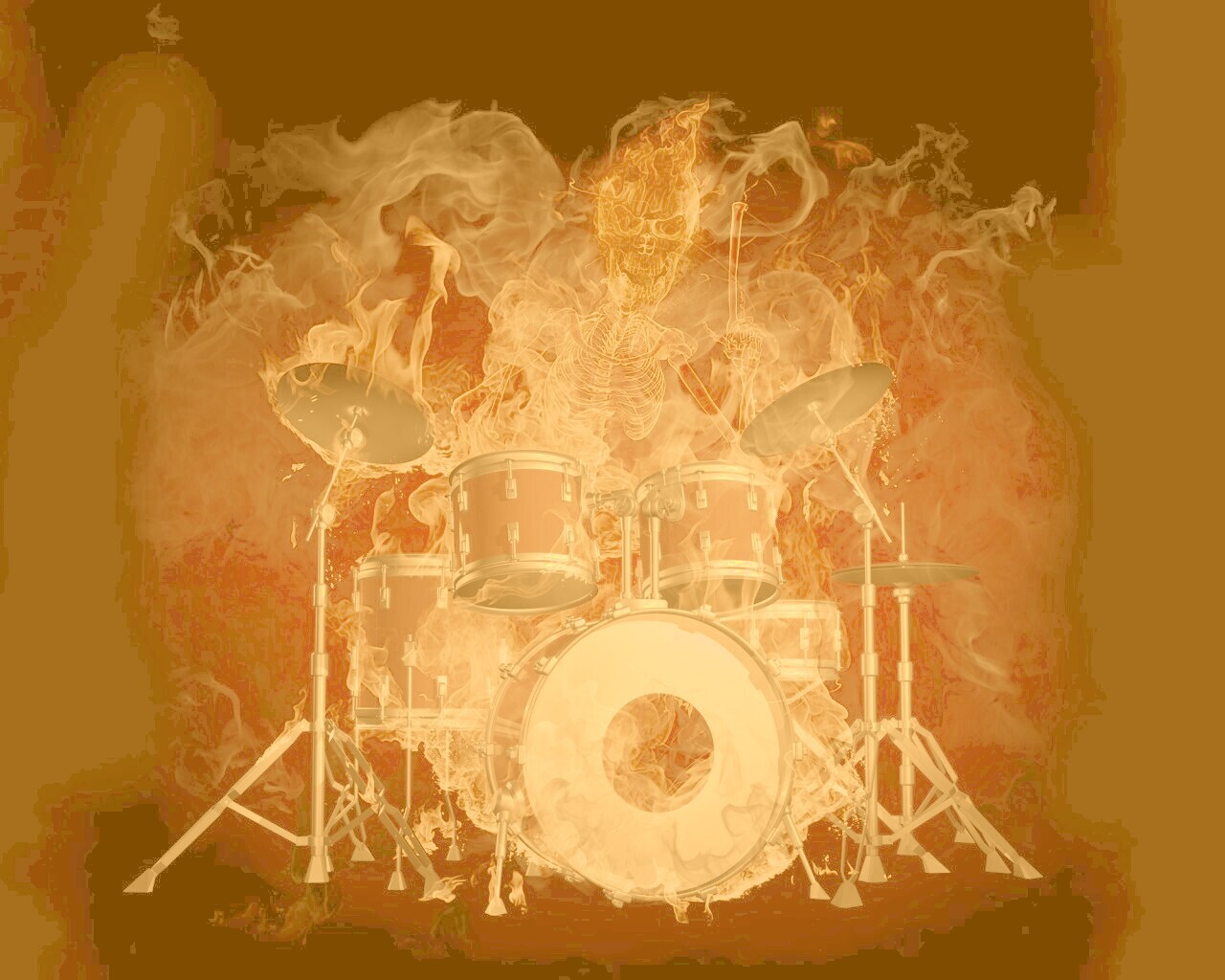 Огненный барабанщик обои