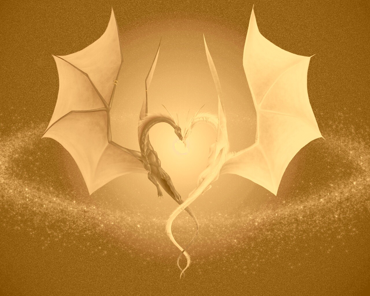 Влюбленные драконы обои