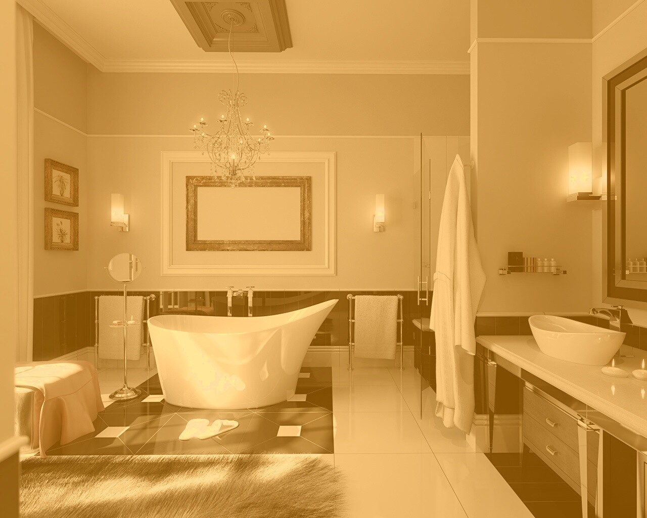 Современная ванна обои