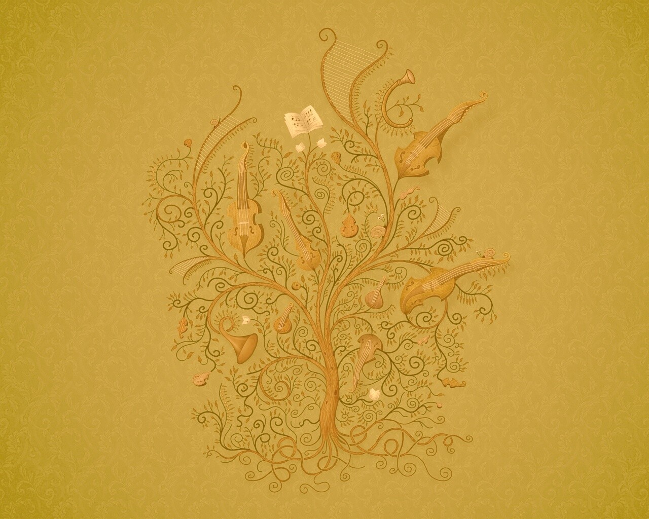 Музыкальное дерево обои