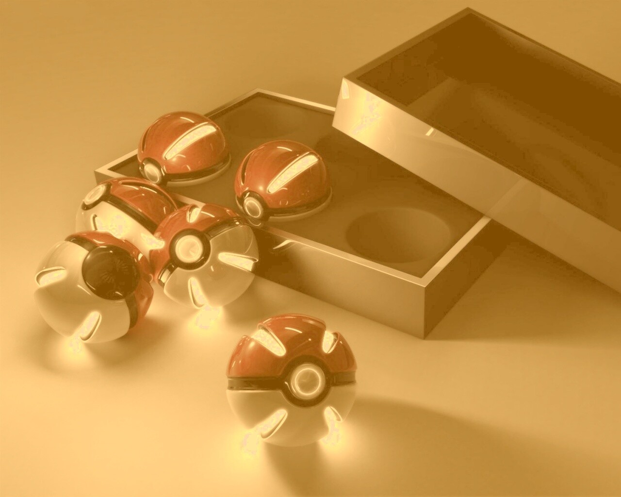 Коробка с покеболами обои