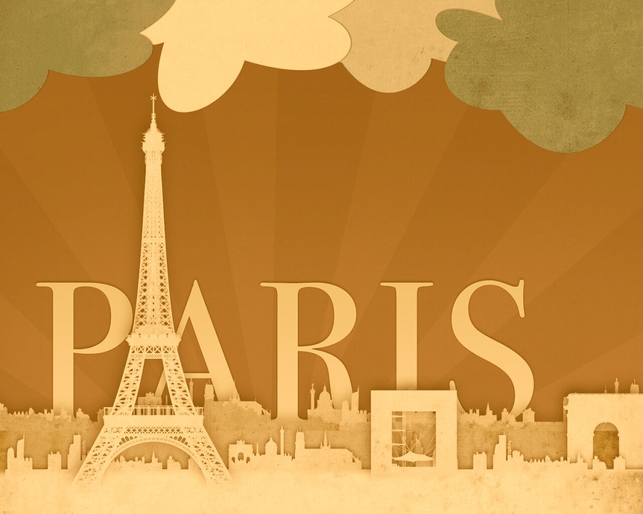 Париж в стиле декупажа обои