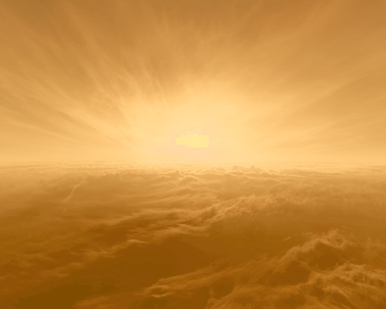 Закат над облаками обои