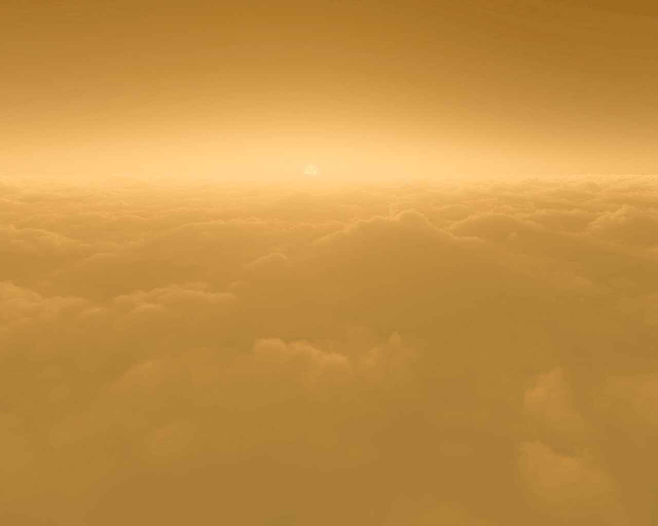 Закат над облаками обои