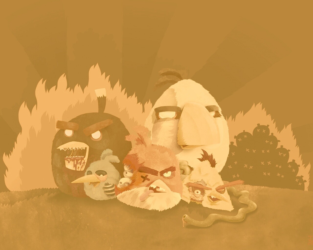 Angry Zombie Birds обои