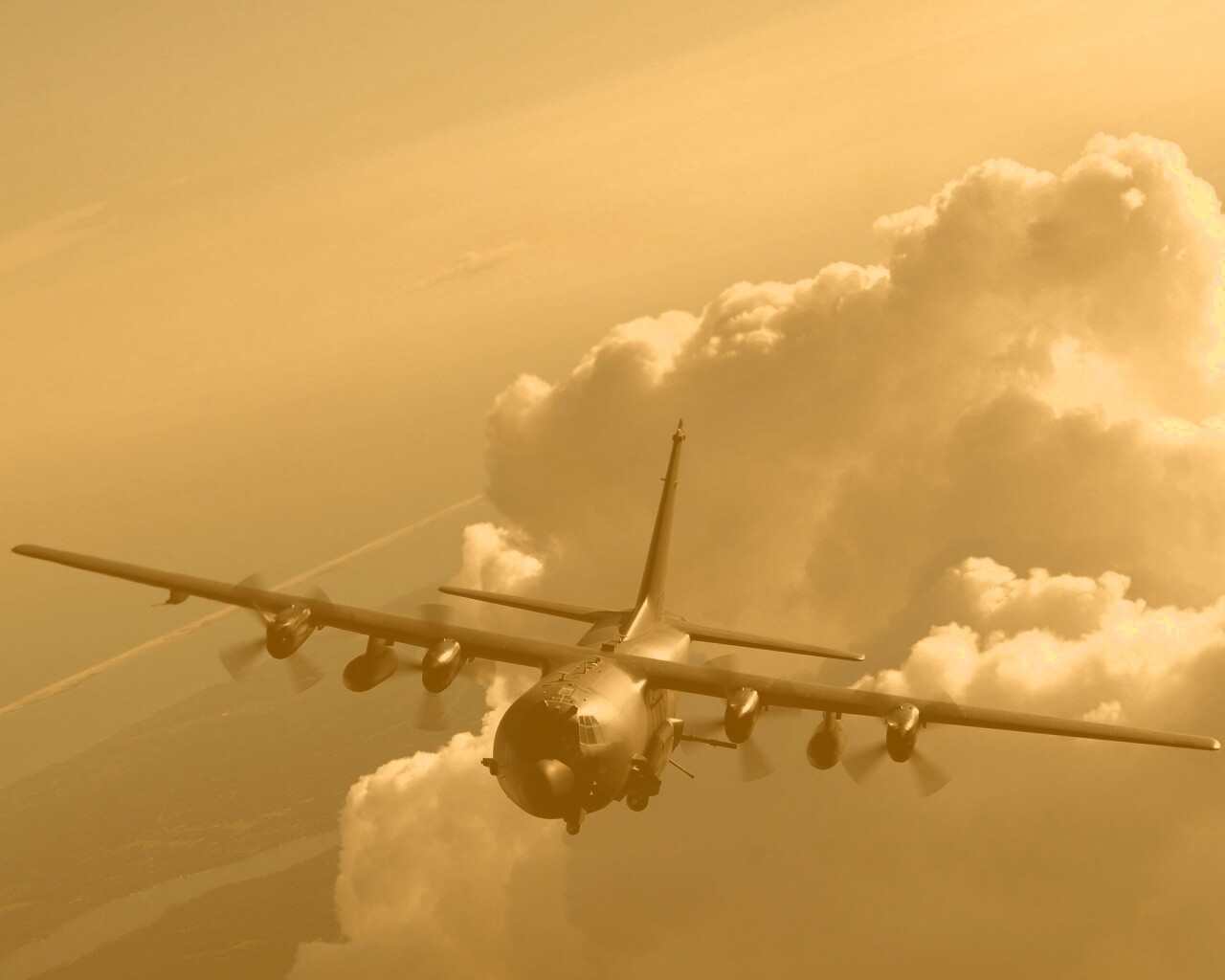 Самолет АС-130 обои