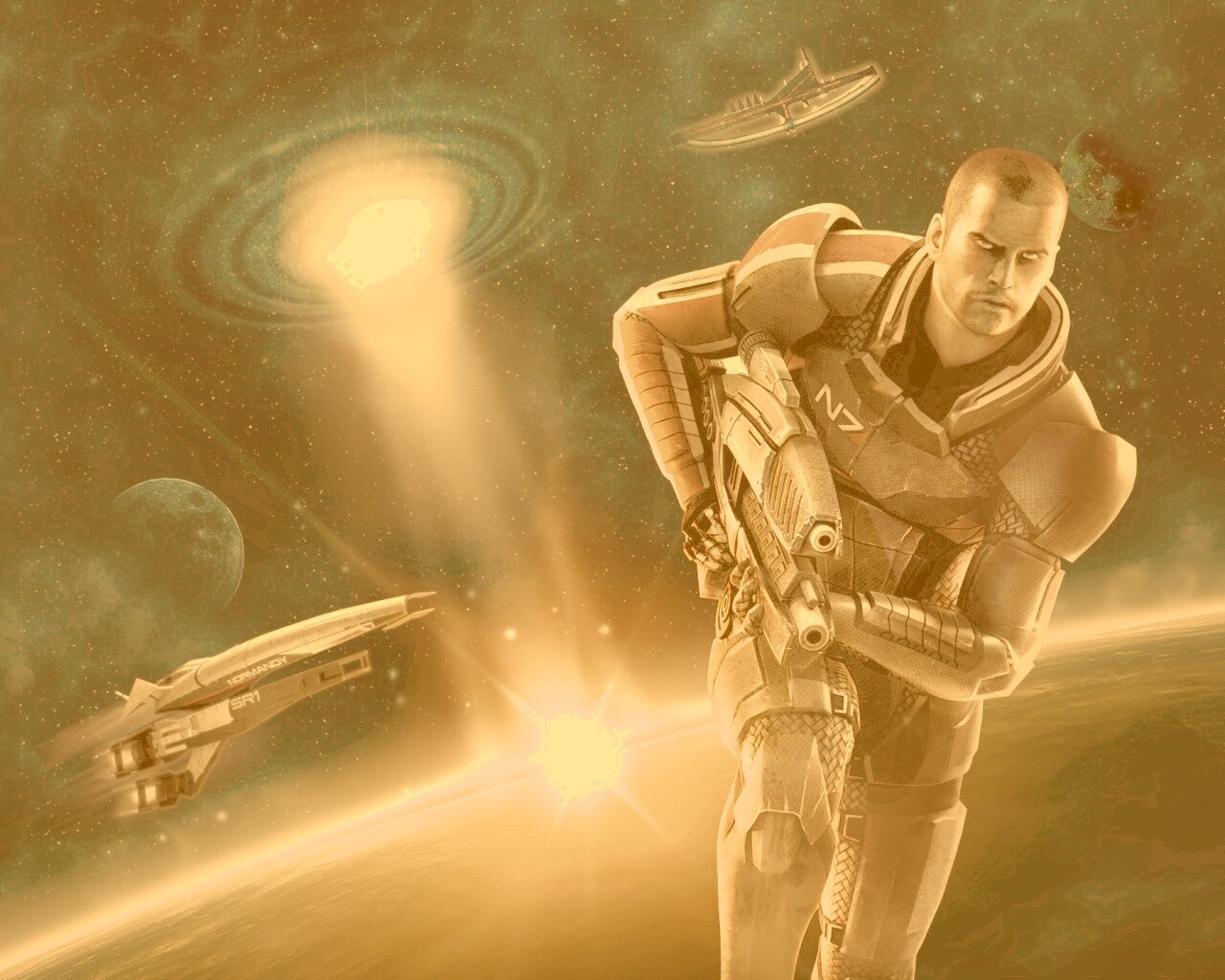 Шепард из вселенной Mass Effect обои