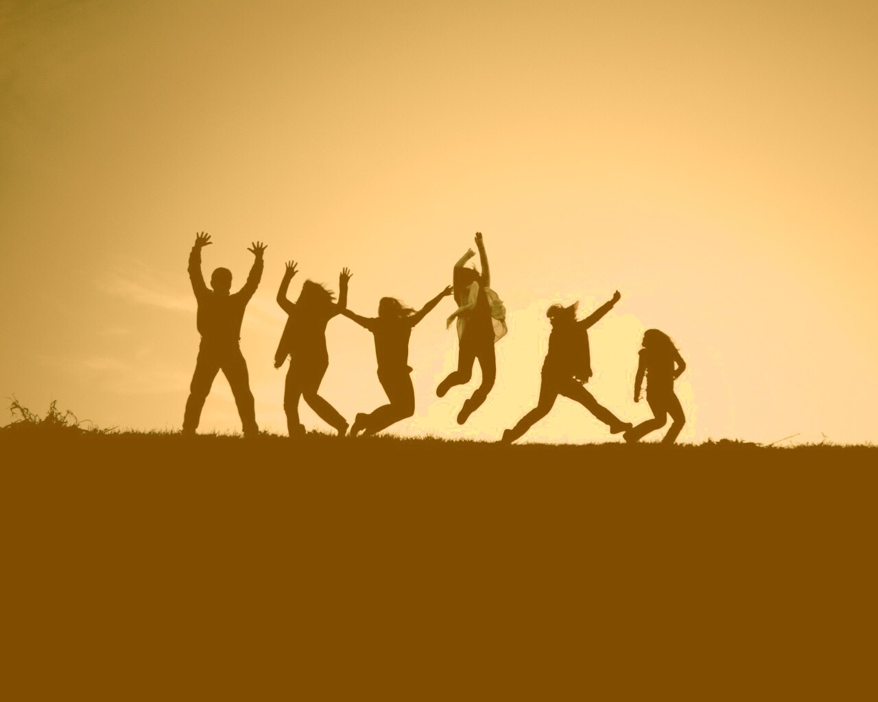 Силуэты людей обои