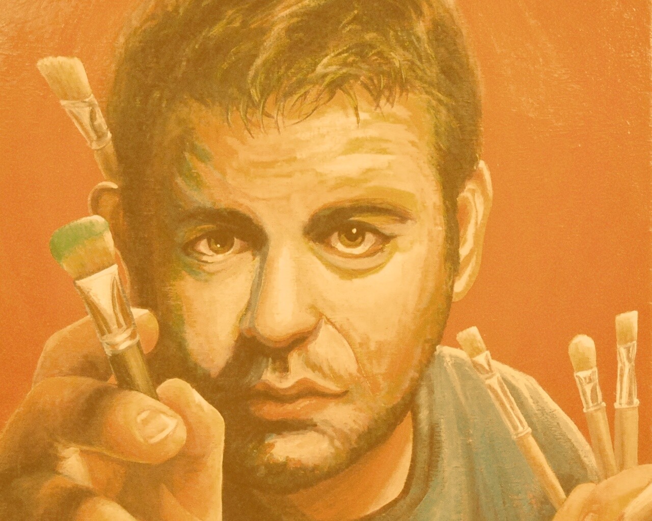 Нарисованный художник обои