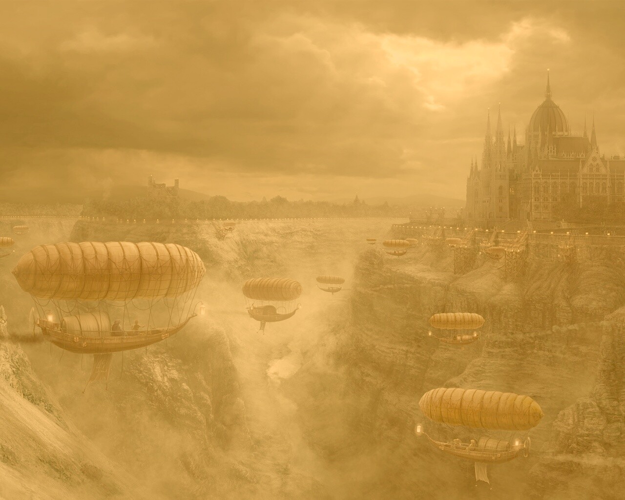 Фентезийный Будапешт обои