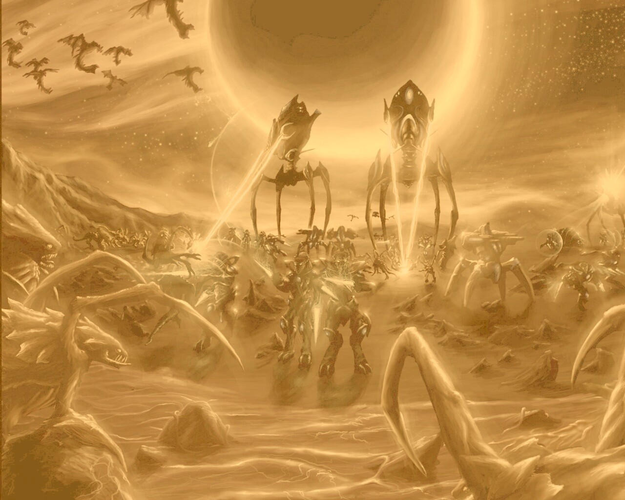 Протосы против зергов обои