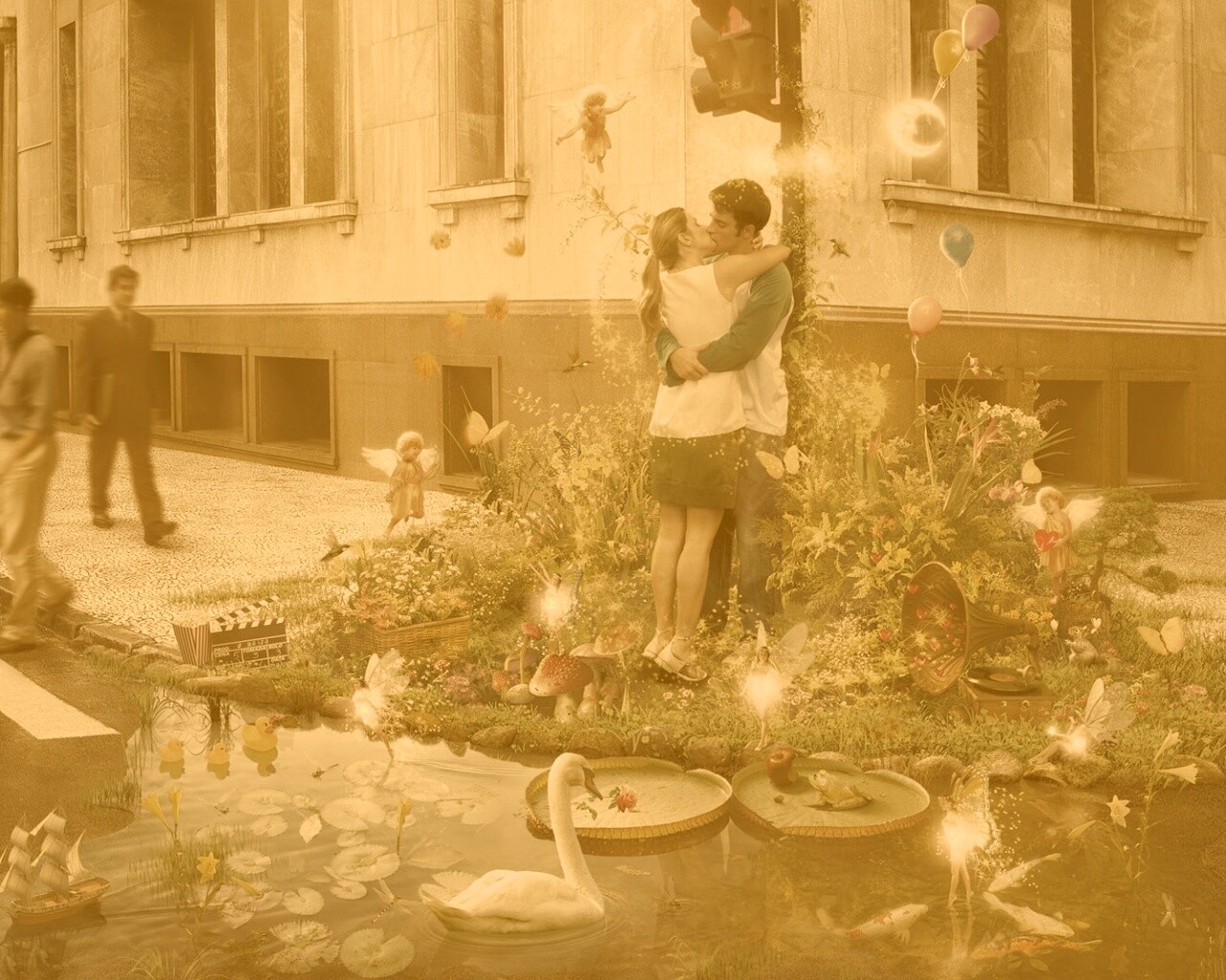 Волшебный поцелуй обои