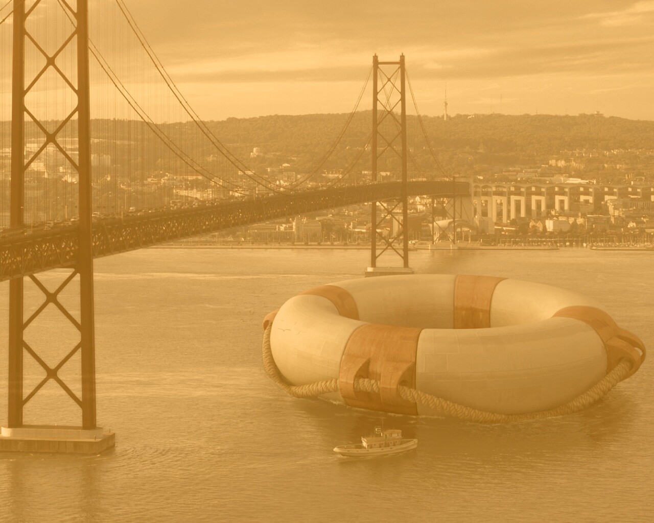 Огромный спасательный круг обои