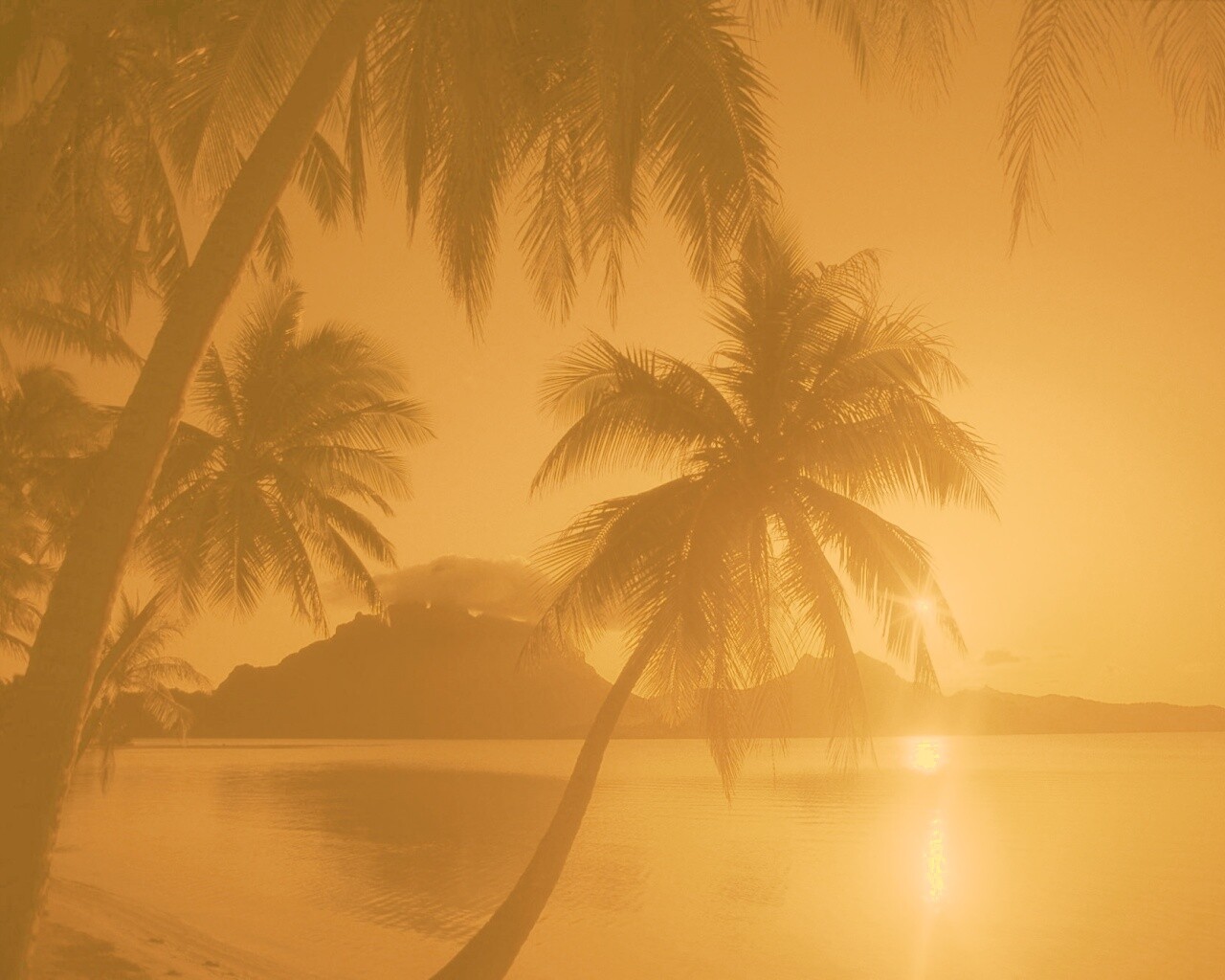 Закат в раю обои