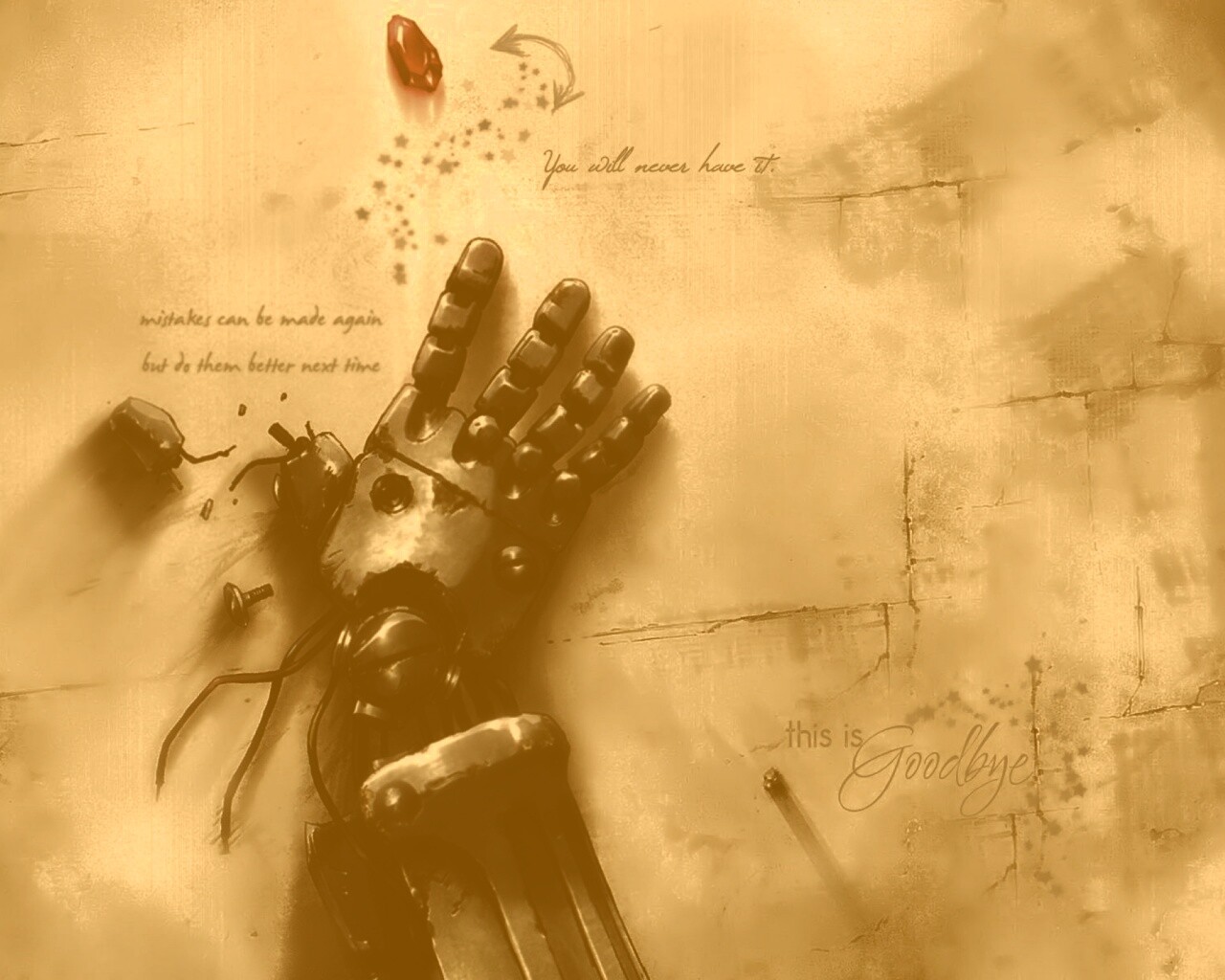 Автопротез из анимэ Стальной Алхимик обои