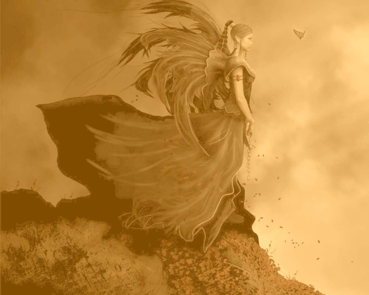 Девушка в тумане обои