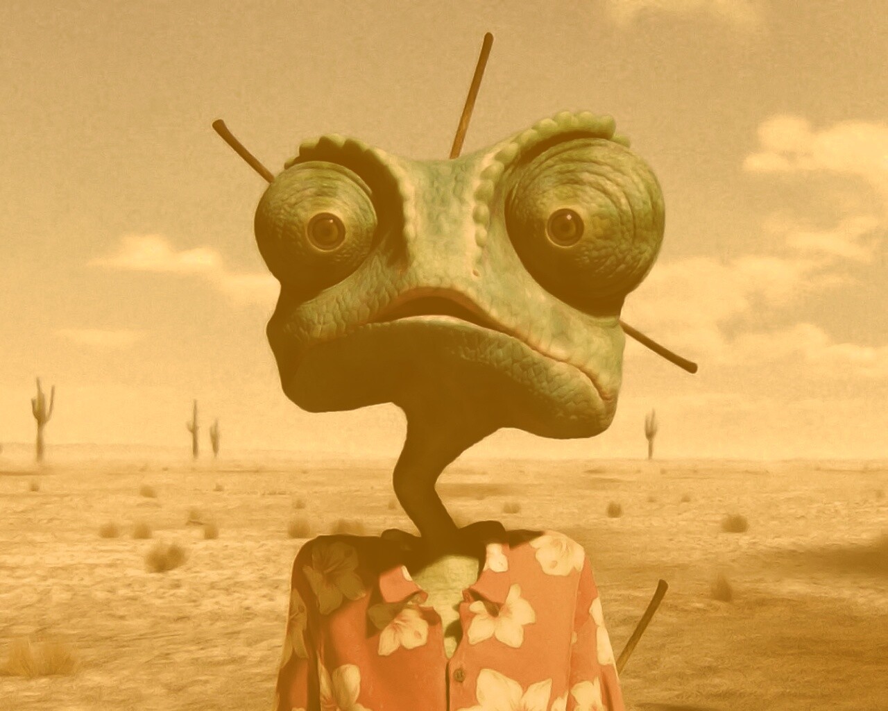 Ранго в колючках от кактуса обои