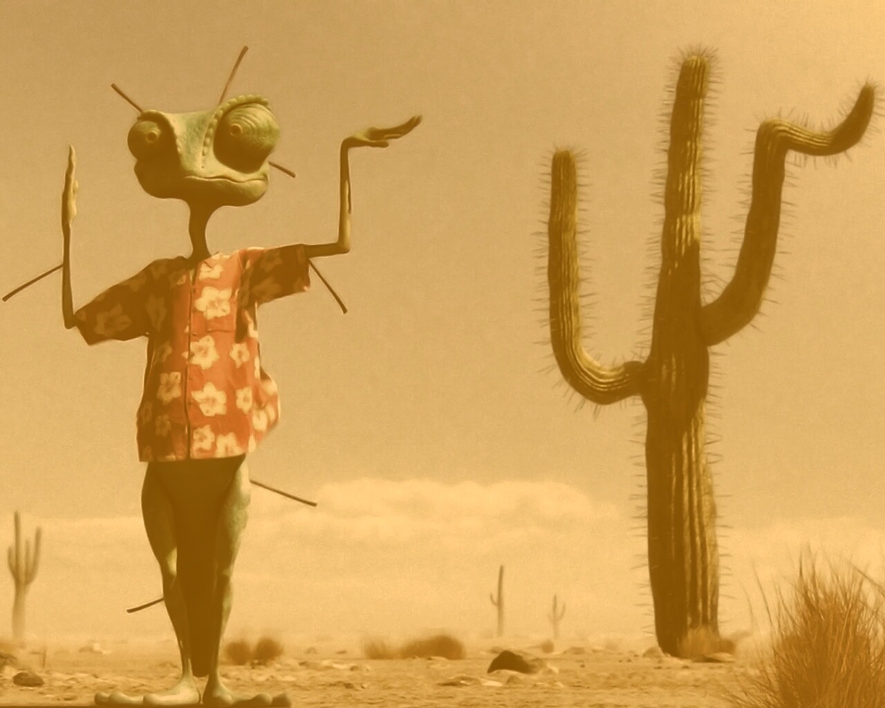 Ранго и кактус обои