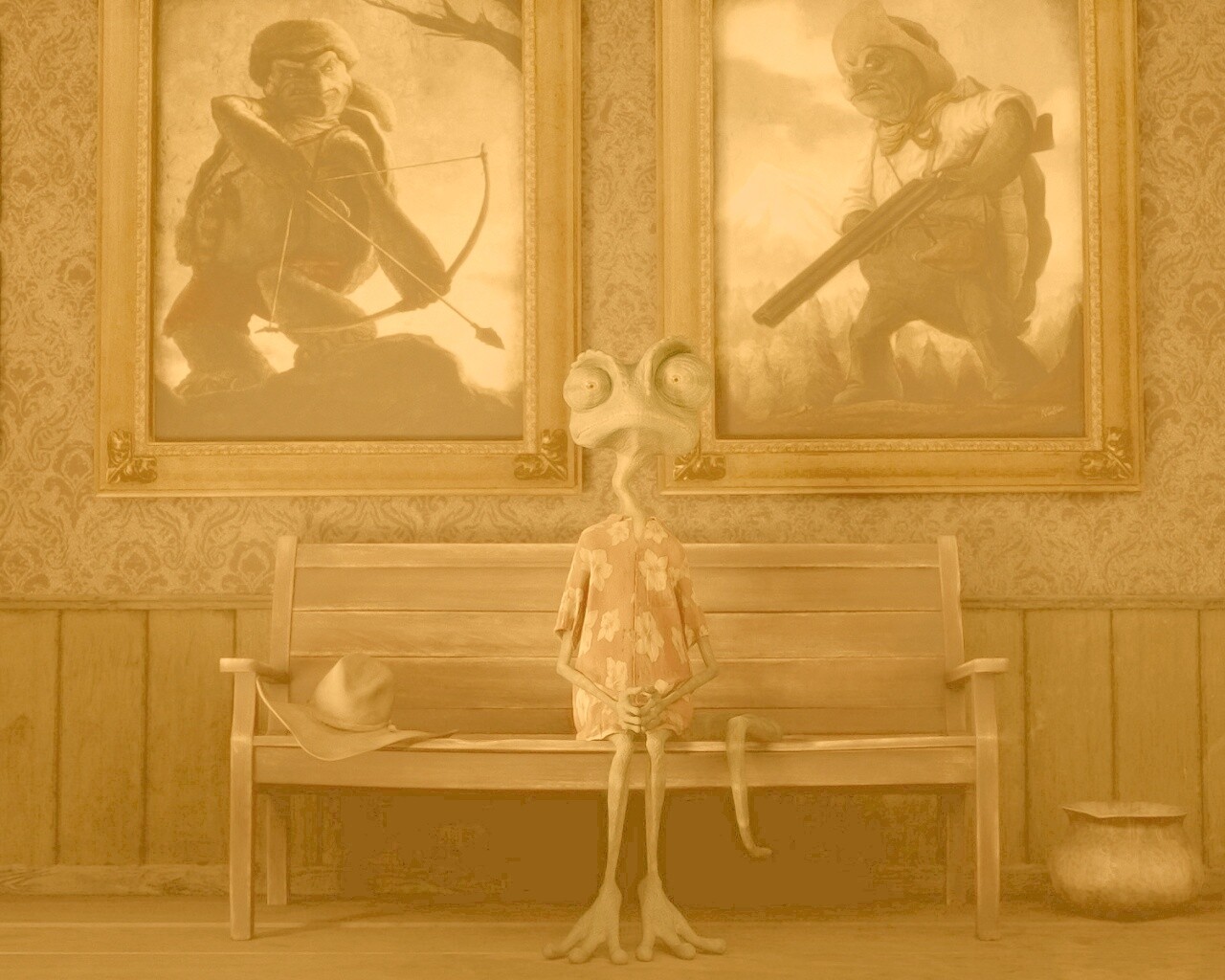 Ранго между двух картин обои