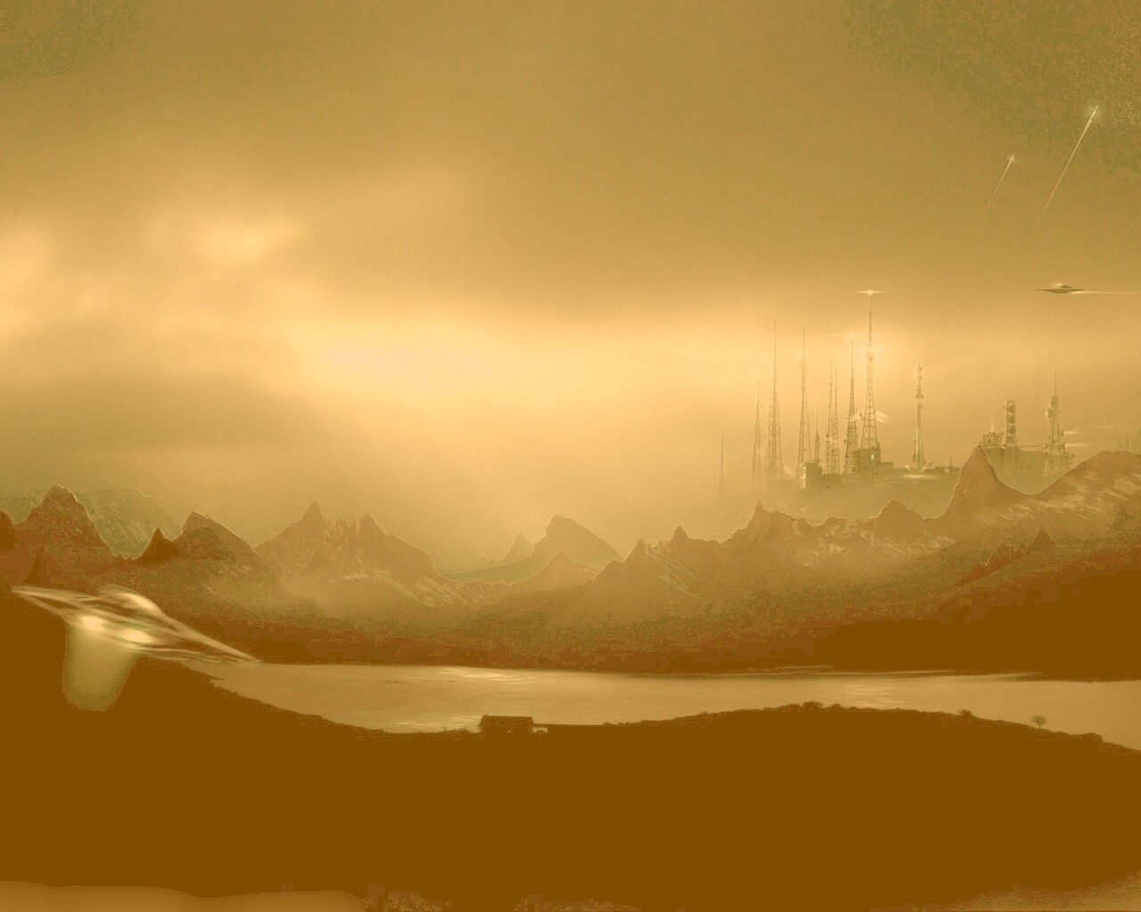Долина в стиле SciFi обои