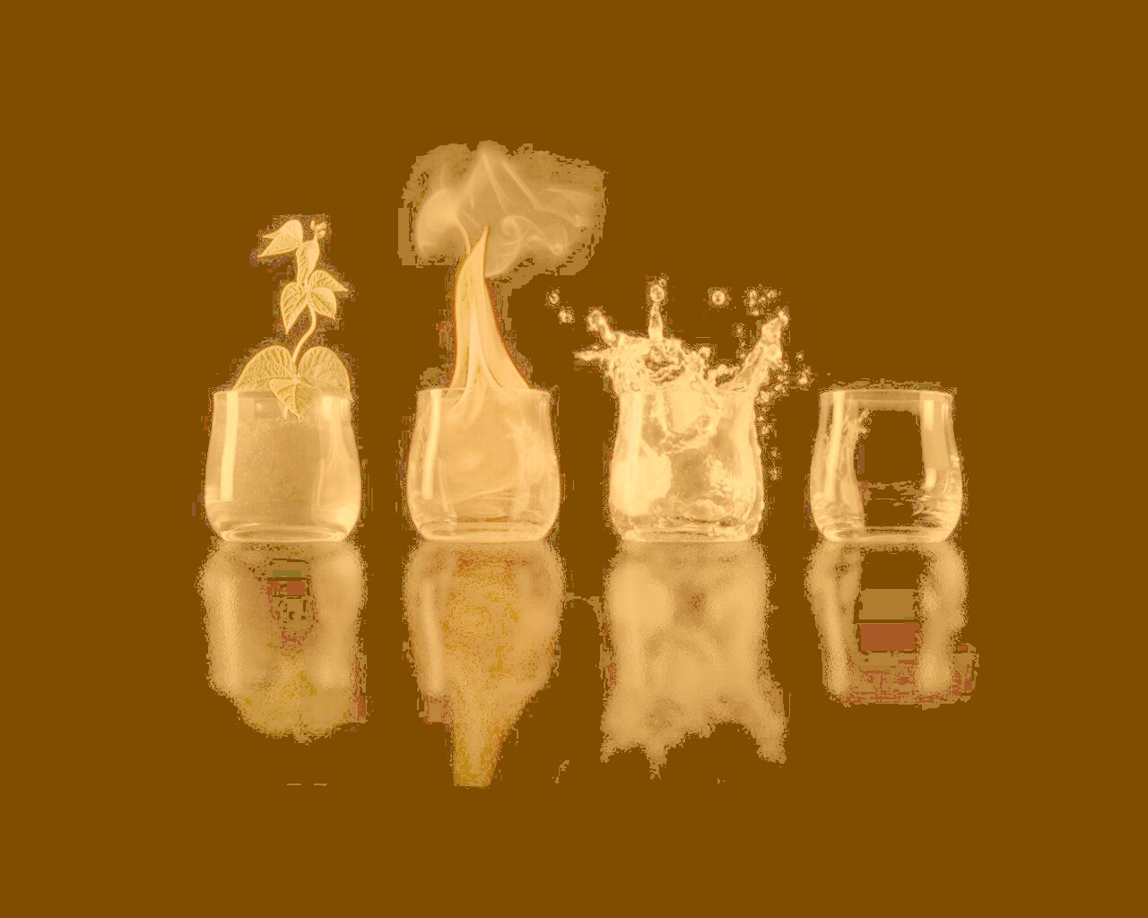 Четыре стихии: земля, огонь, вода, воздух. обои