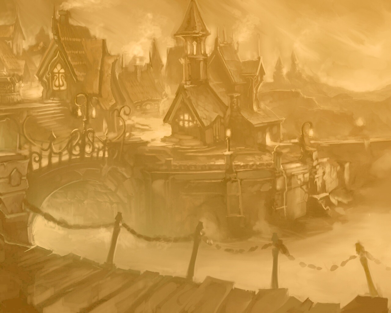 Волшебная деревня обои