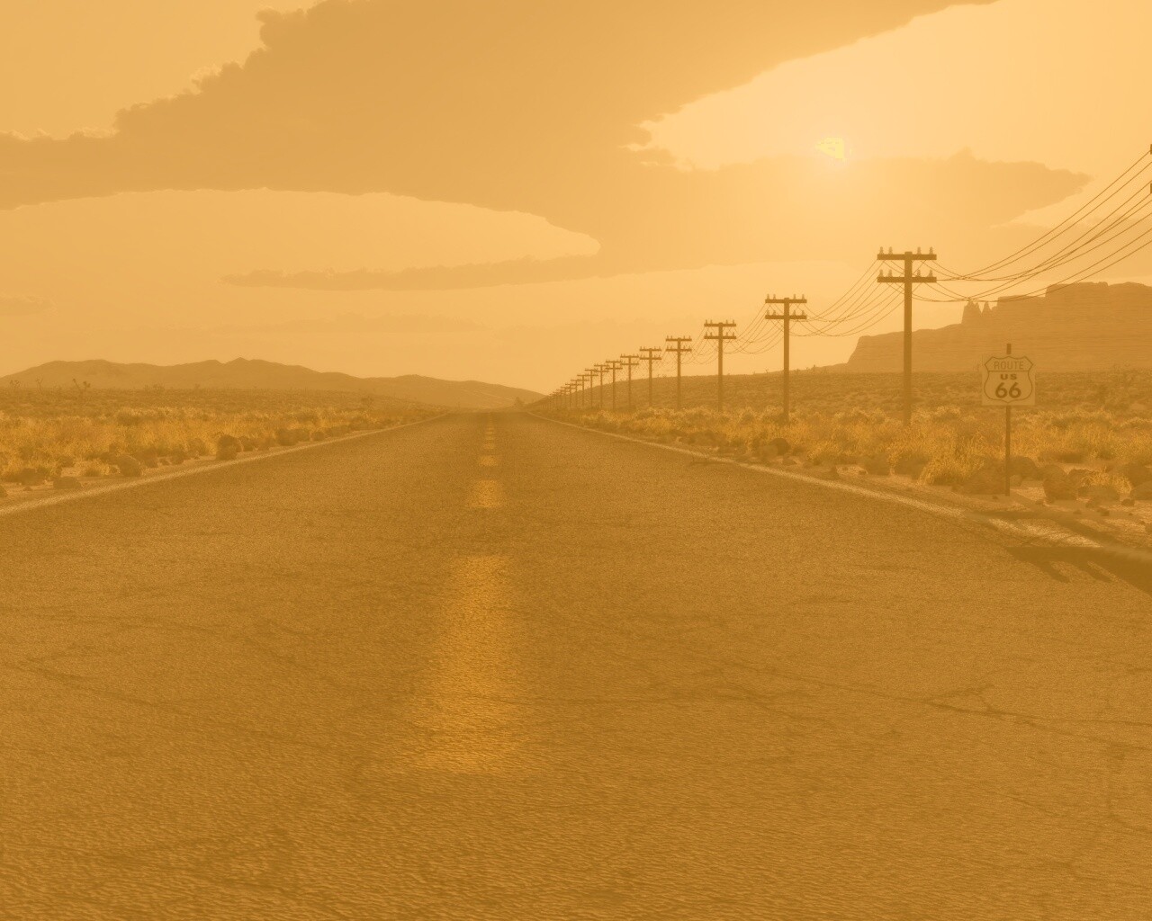 Дорога в пустыне обои
