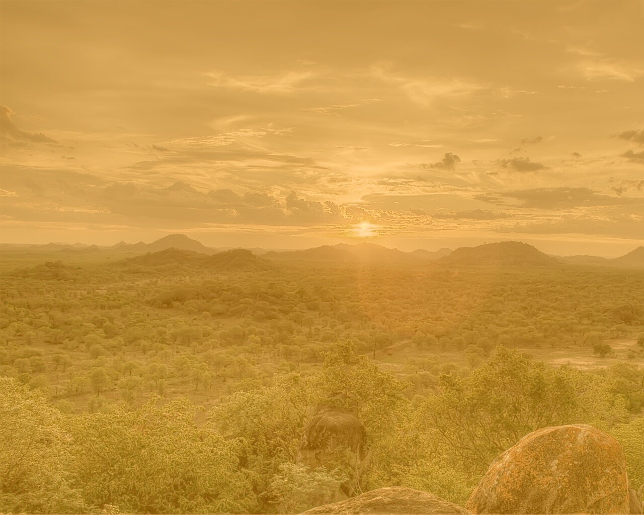 Закат в Африке обои