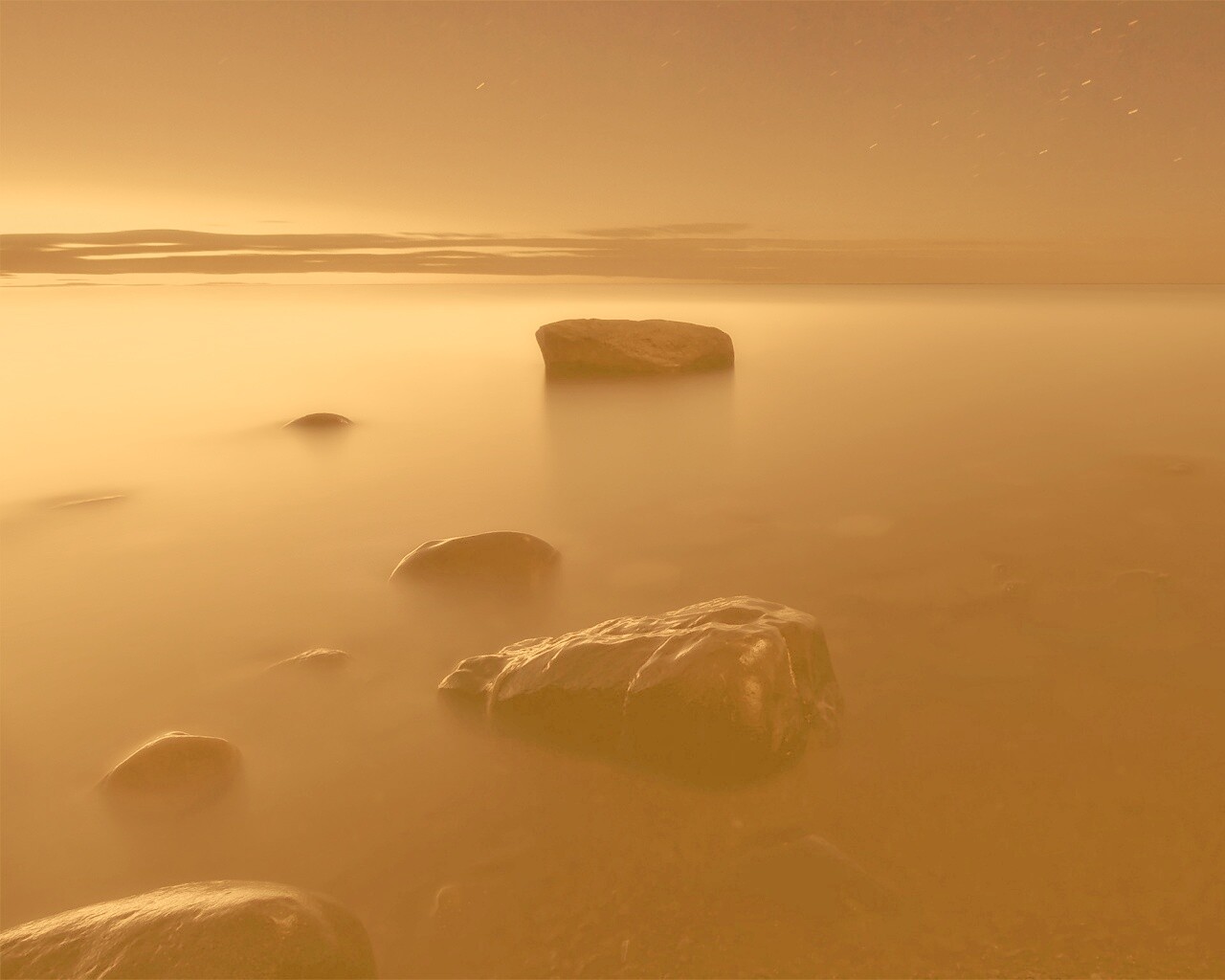 Камни в тумане обои