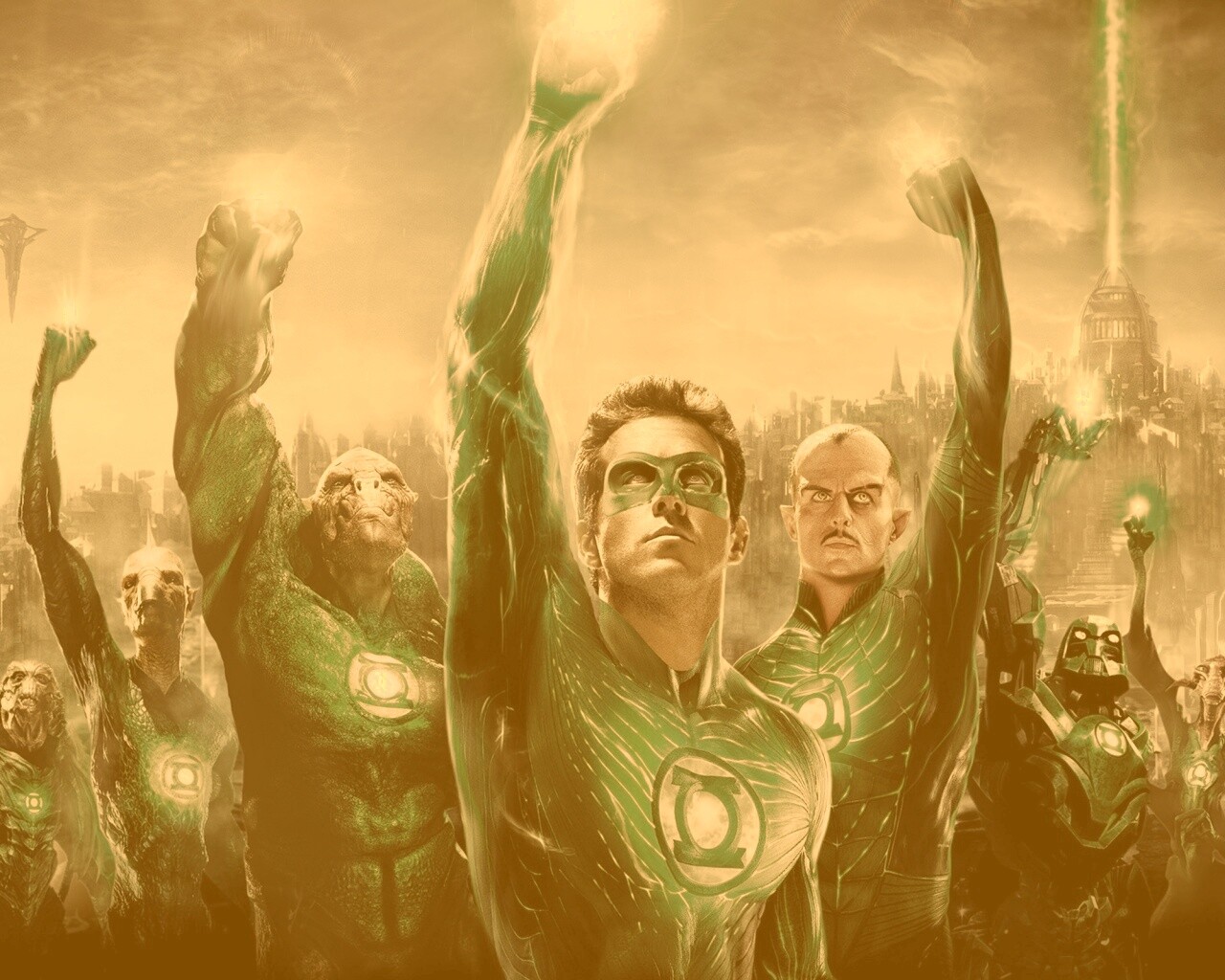 Зеленый фонарь обои