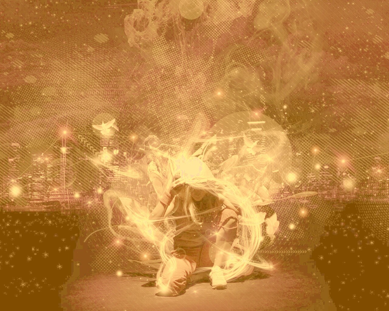 Фристайл арт с танцующей девушкой обои