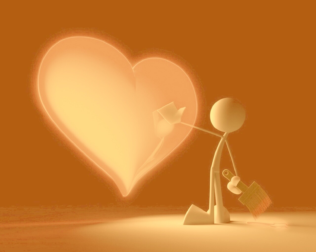 Нарисованное сердце обои