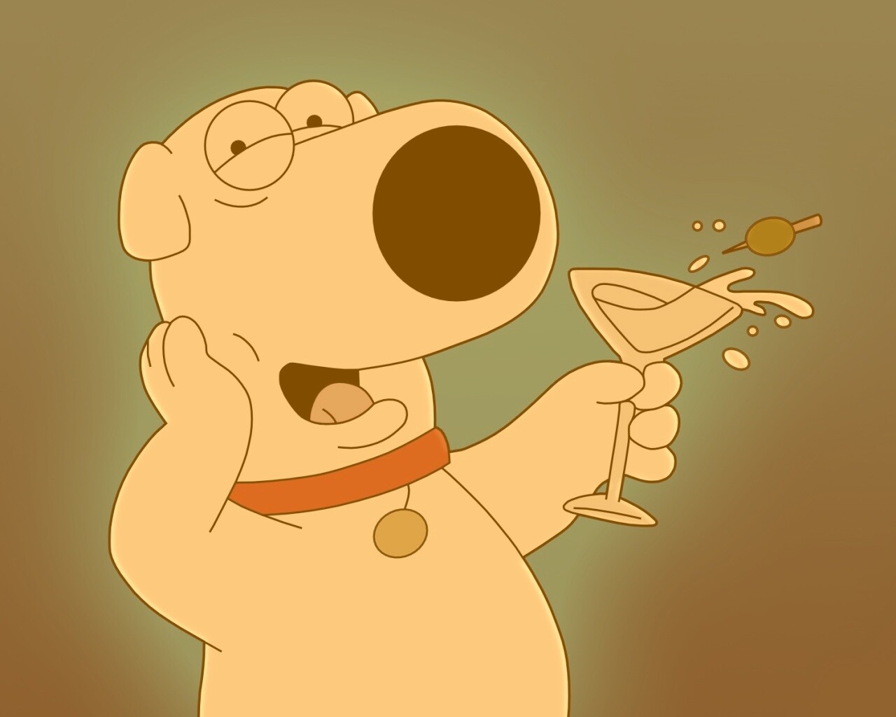 Браян с бокалом мартини обои