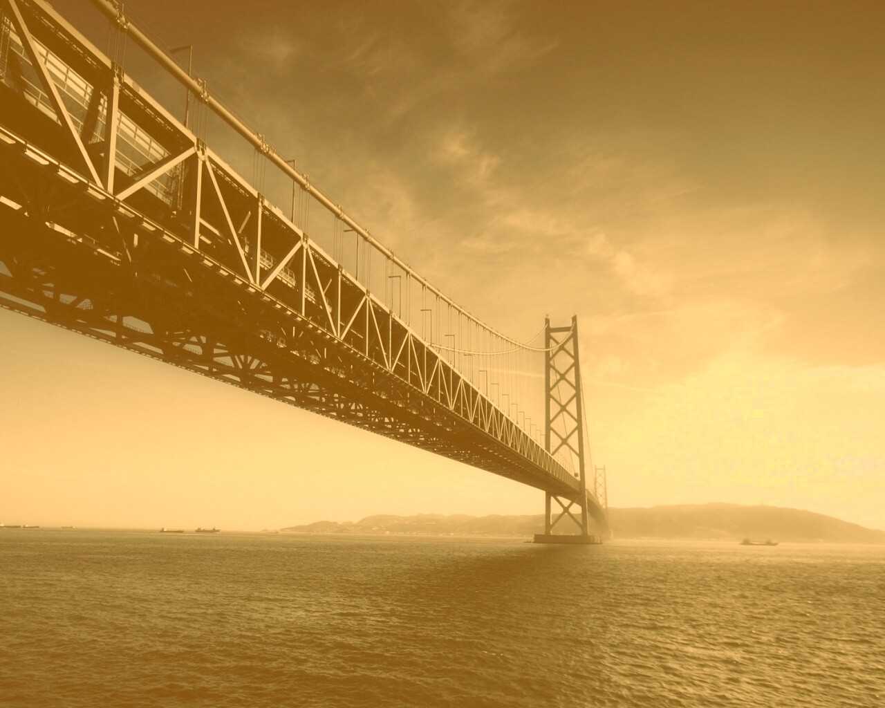 Мост Akashi Kaikyo в Японии обои