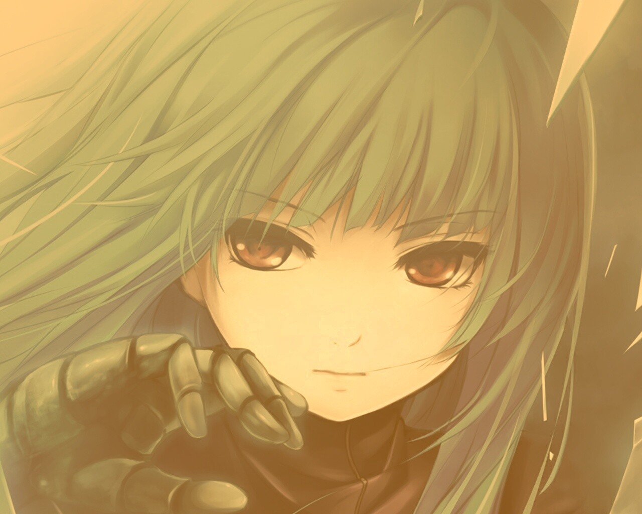 Аниме девушка с голубыми волосами обои