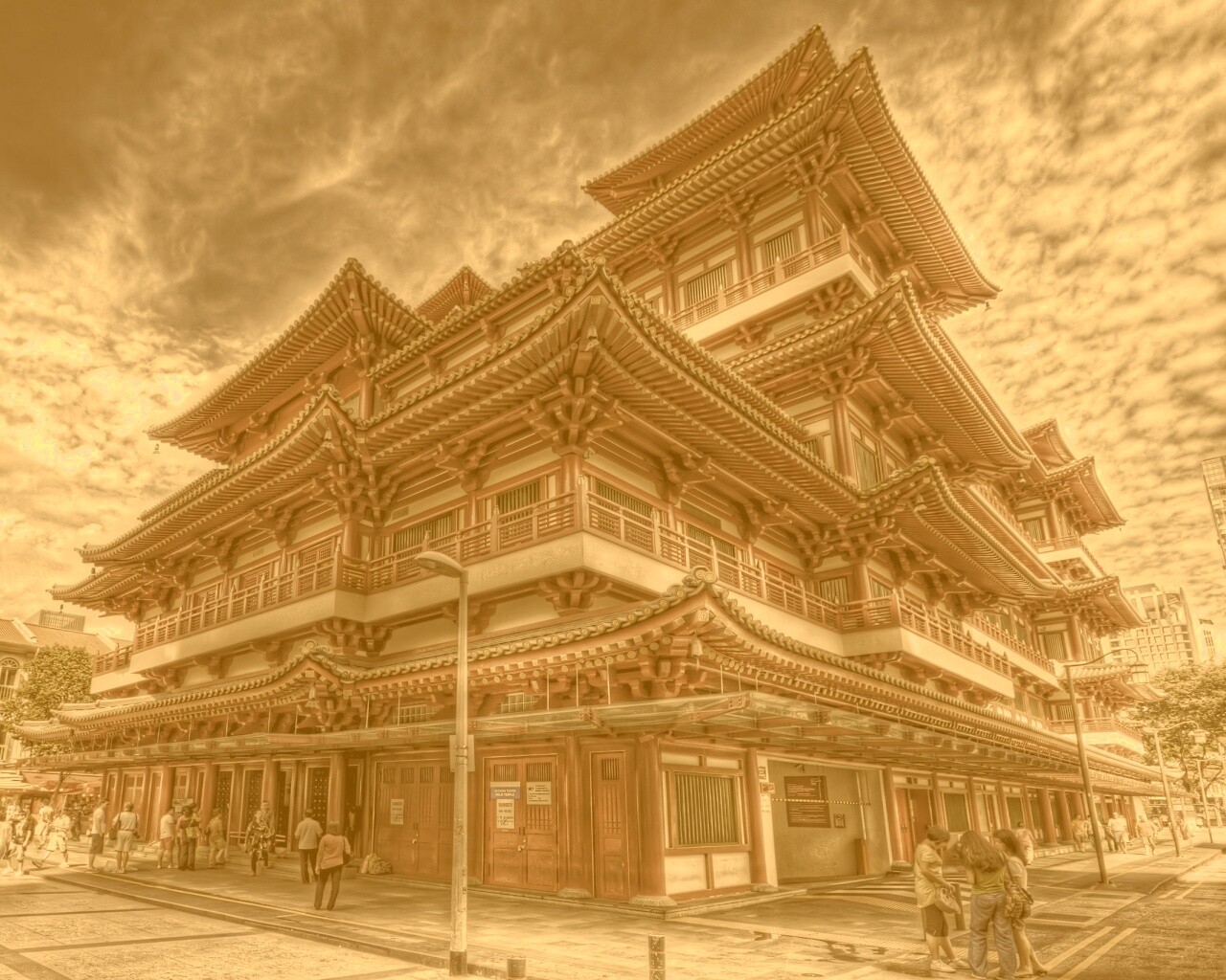 Храм в Сингапуре обои