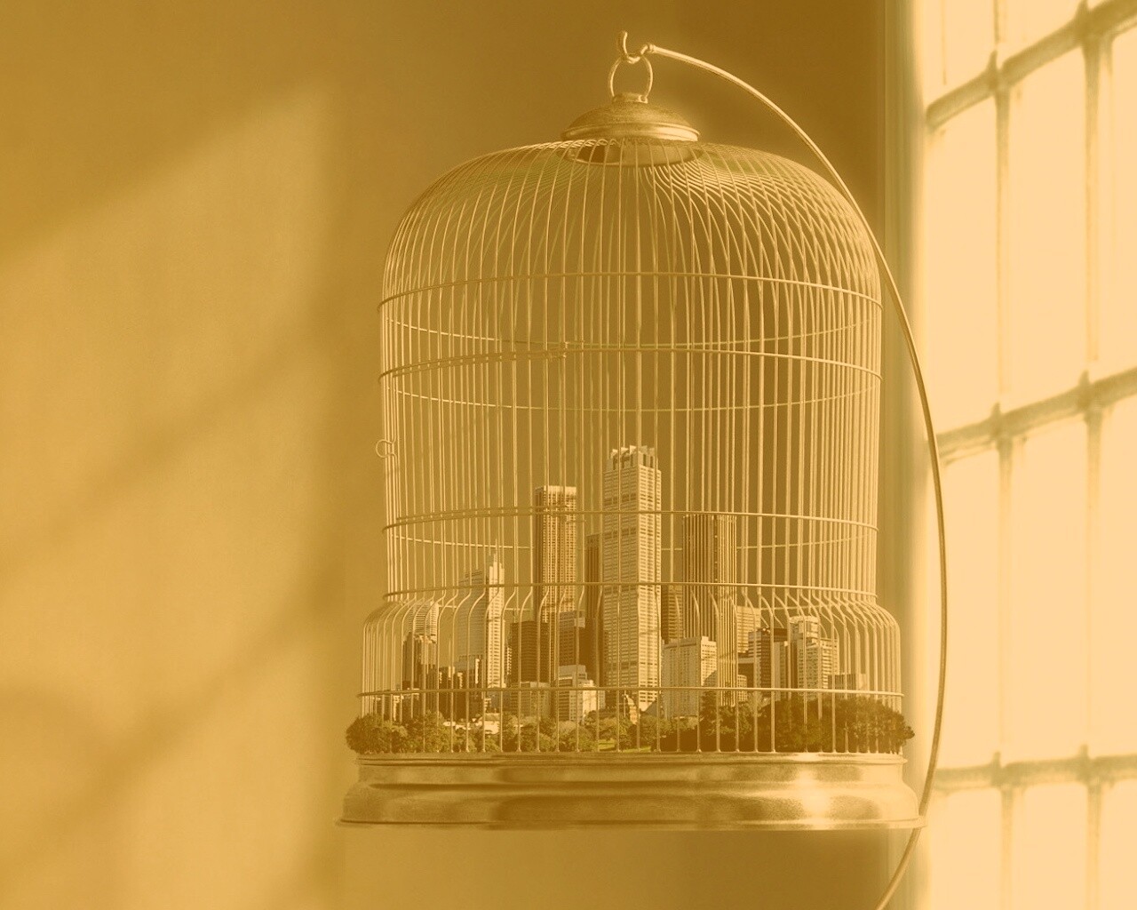 Город в клетке обои