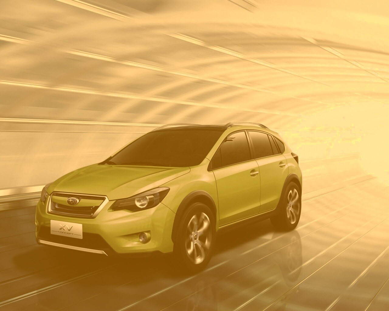 Субару в тоннеле обои