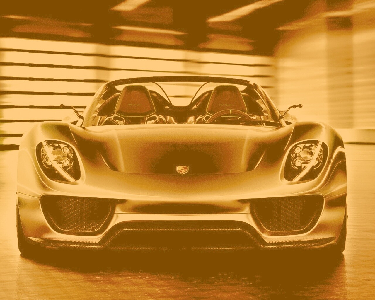 Золотой Порше обои