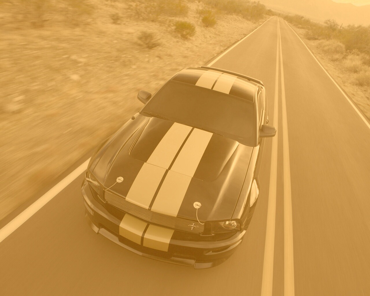 Ford Mustang  с гоночными полосками обои