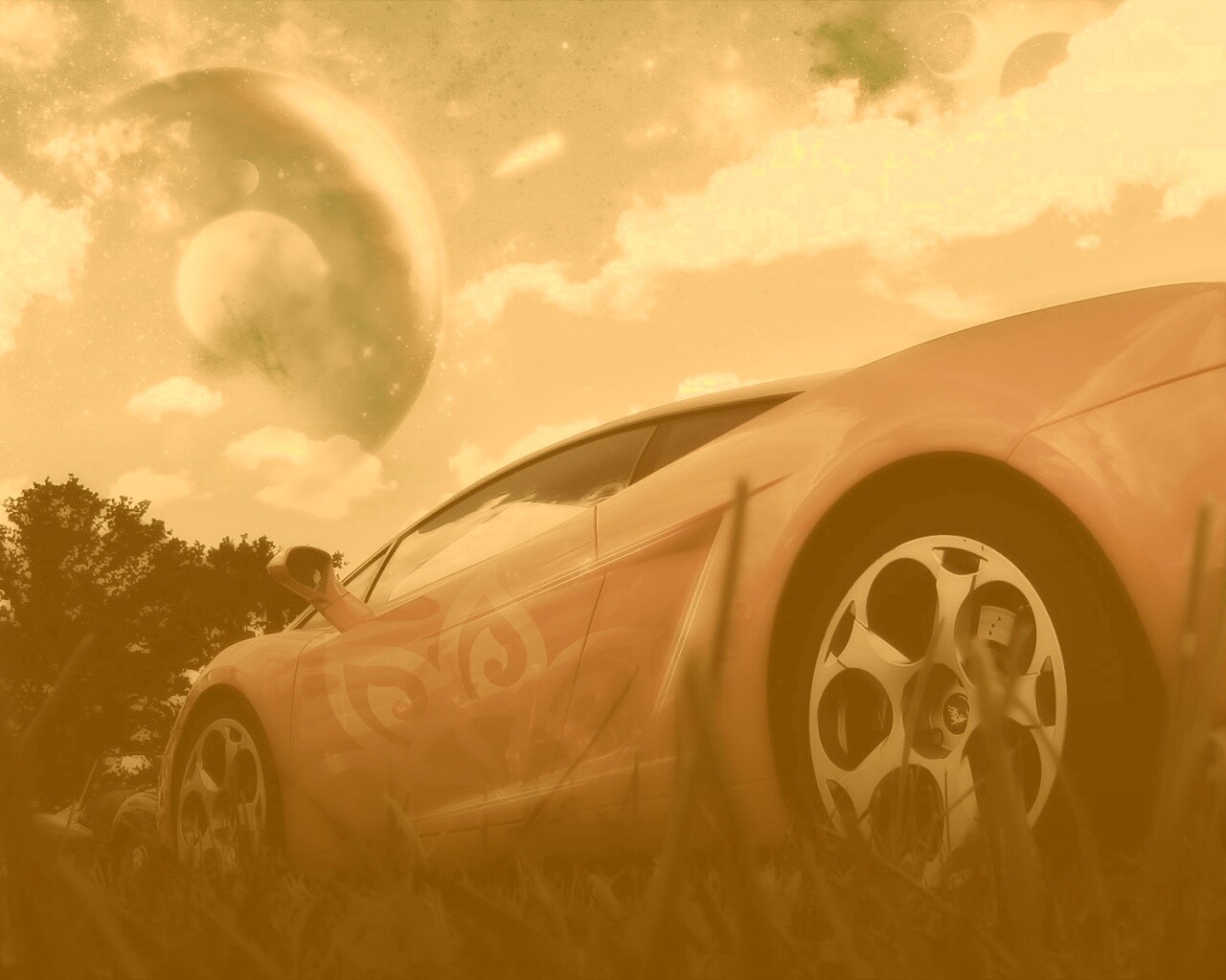 Lamborghini на другой планете обои