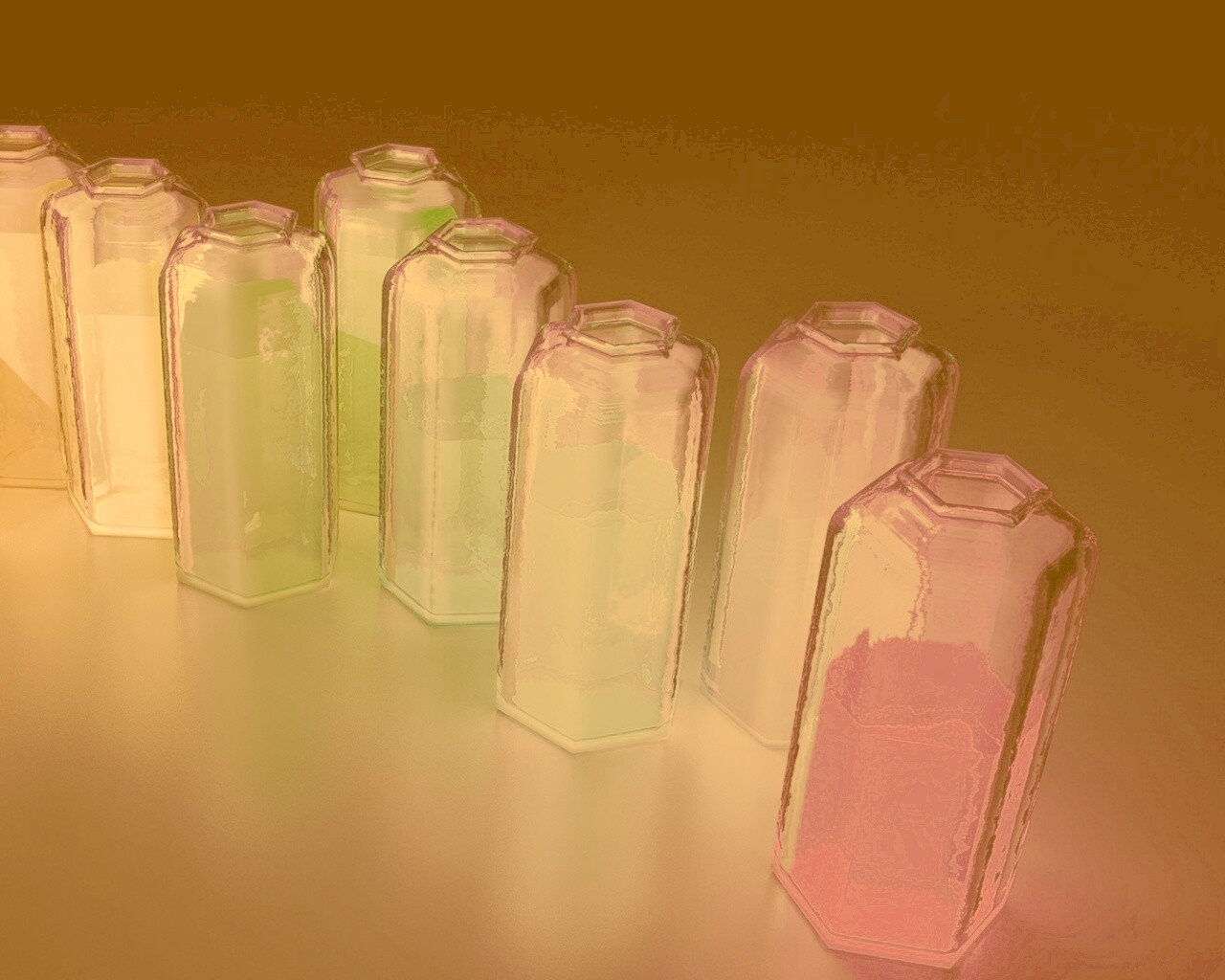 Баночки с цветными жидкостями обои